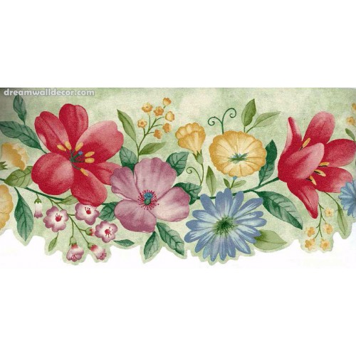 🔥 Free download Red Blue Yellow Flowers Wallpaper Border [500x500] for