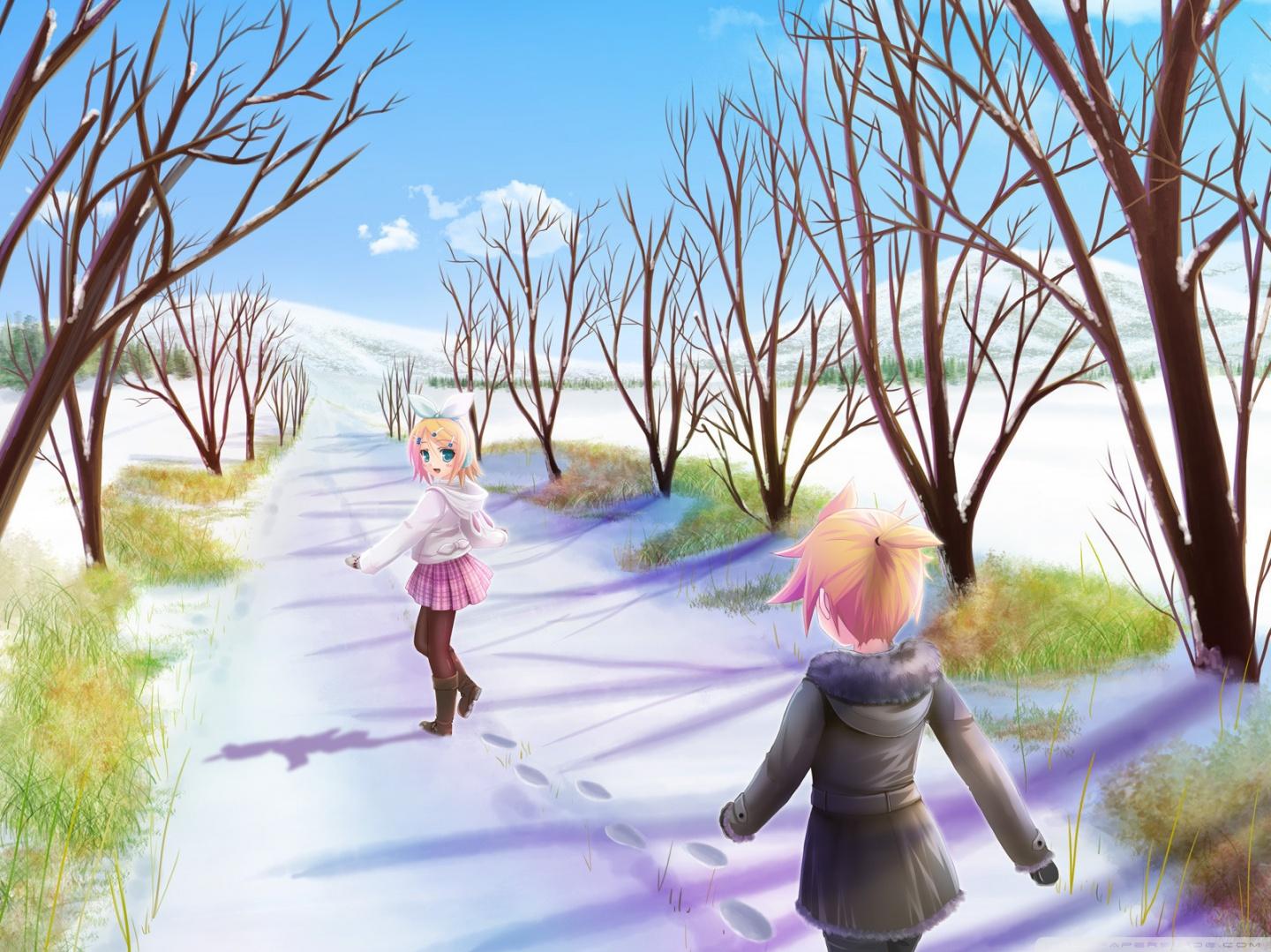 Anime Winter Scene Ultra HD Desktop Background Wallpaper For 4k