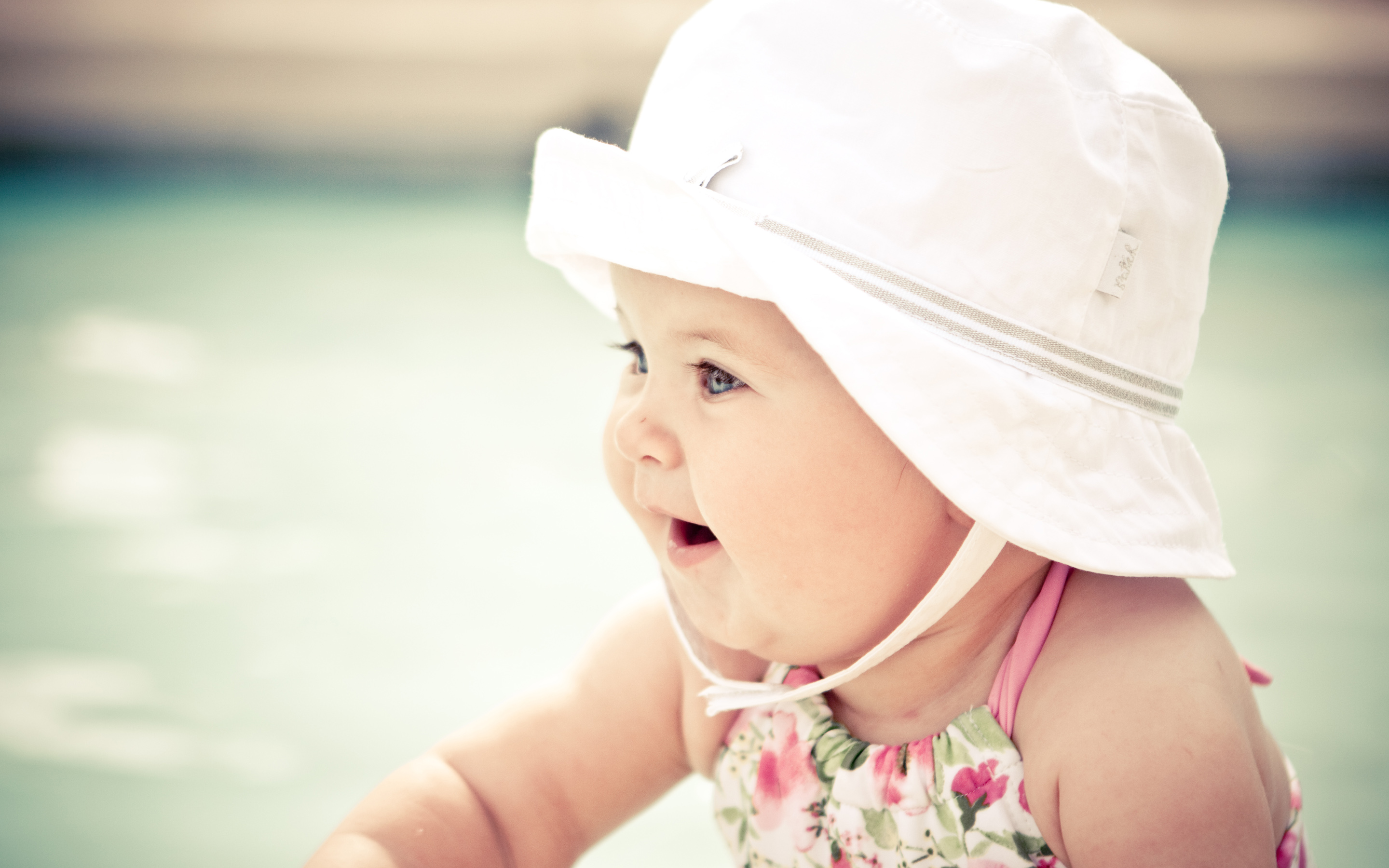 Cute Baby With Hat Wallpaper HD