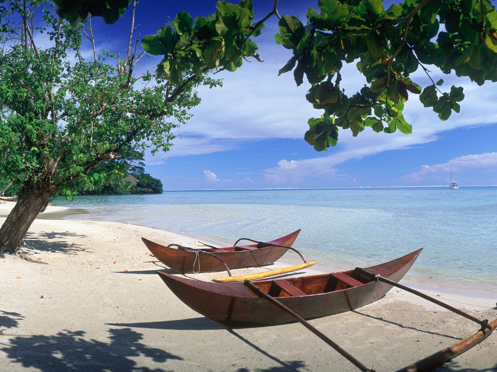 Polynesia A Fishing Boat In Beach HD Photo Famous Wallpaper