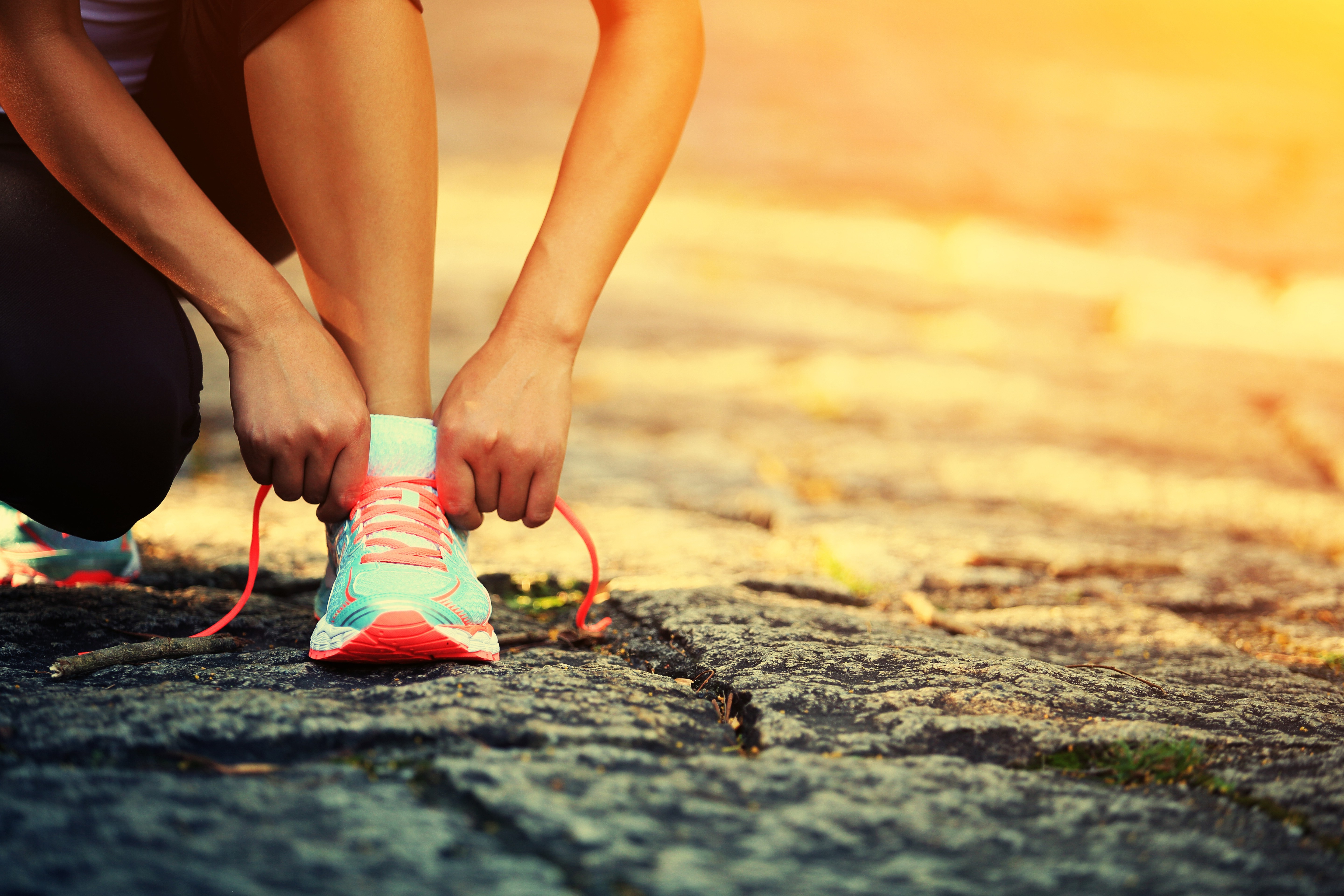running Shoes Lace Sun Rays Asphalt Wallpapers HD 5760x3840