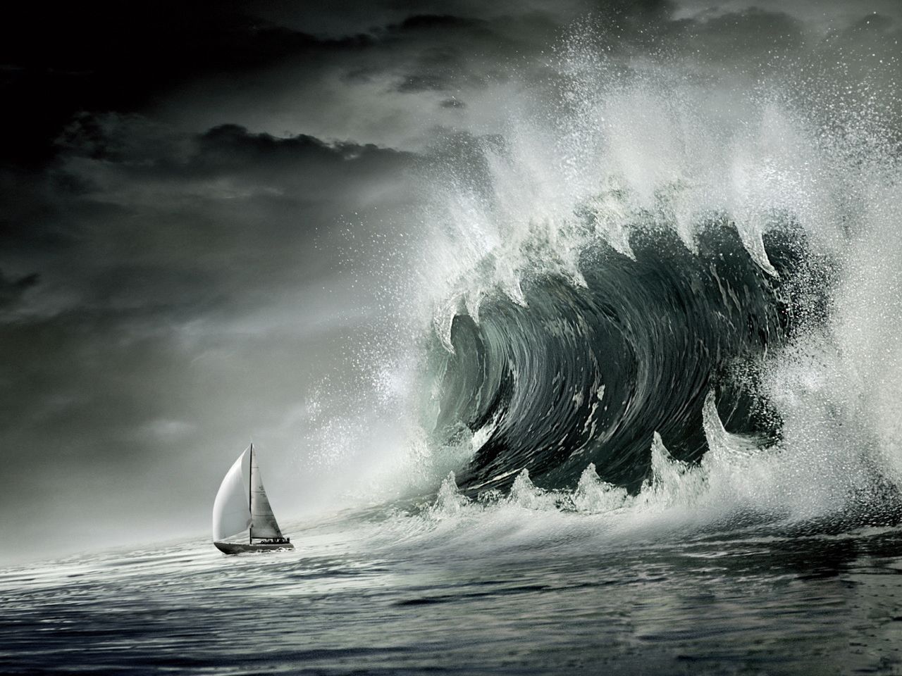 Wallpaper Waves   jaws want to eat sea ship Wallpapers 3d for desktop 1280x960