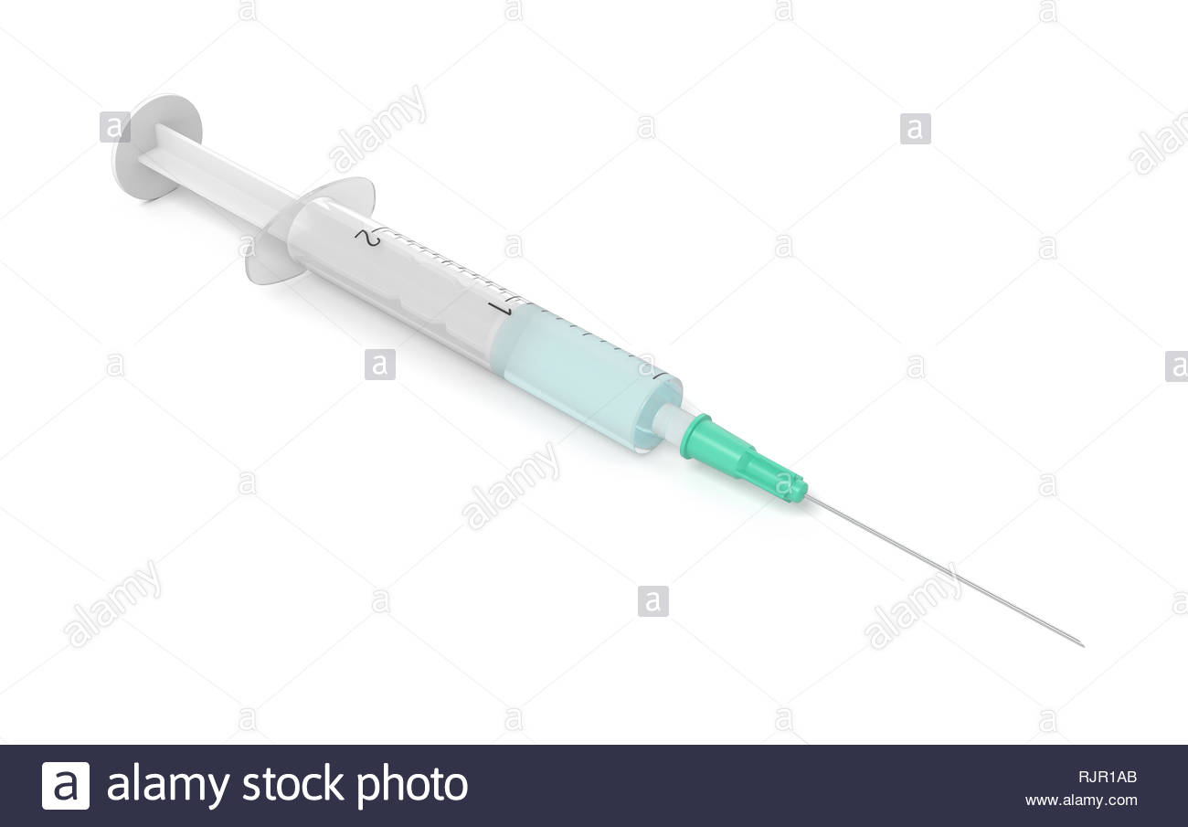 3d Rendering Of Safety Medical Syringe With Needle Isolated On