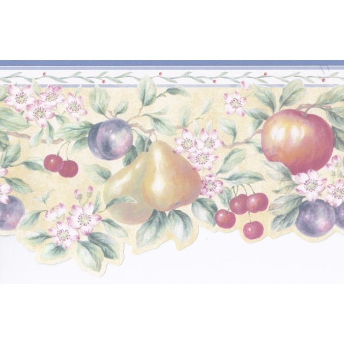 Free download Blue White Fruits Pink Floral Wallpaper Border [700x700 ...