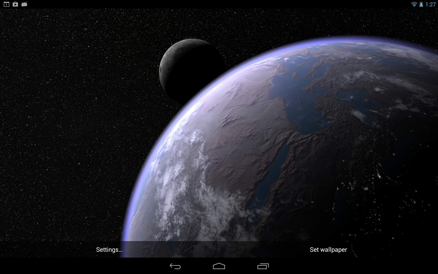 Live Wallpaper Earth Moon In HD Gyro 3d Pro