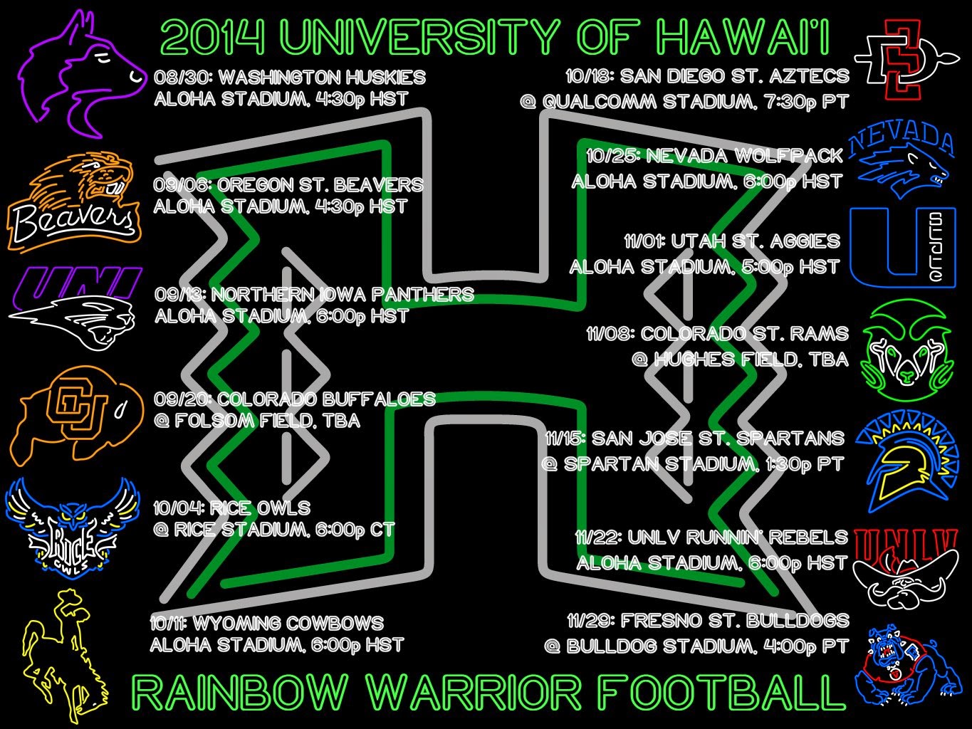 University Of Hawaii Football Schedule Desktop Wallpaper