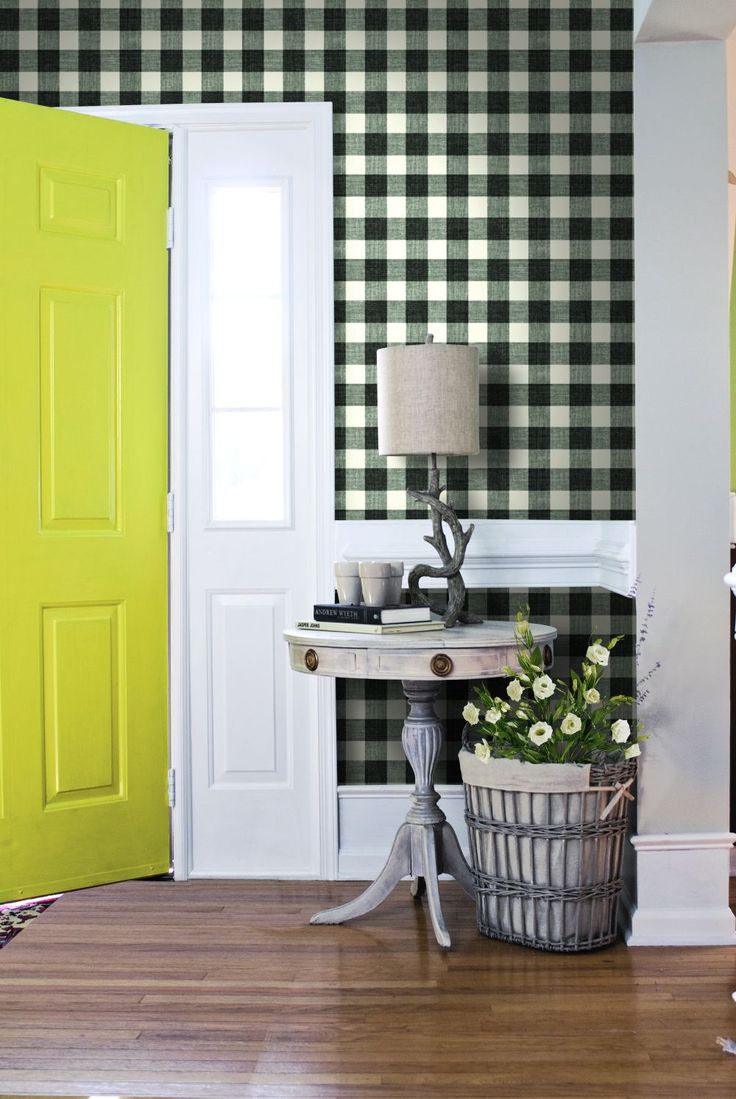 Buffalo Plaid Looks Fab Paired With A Chartreuse Front Door Find It