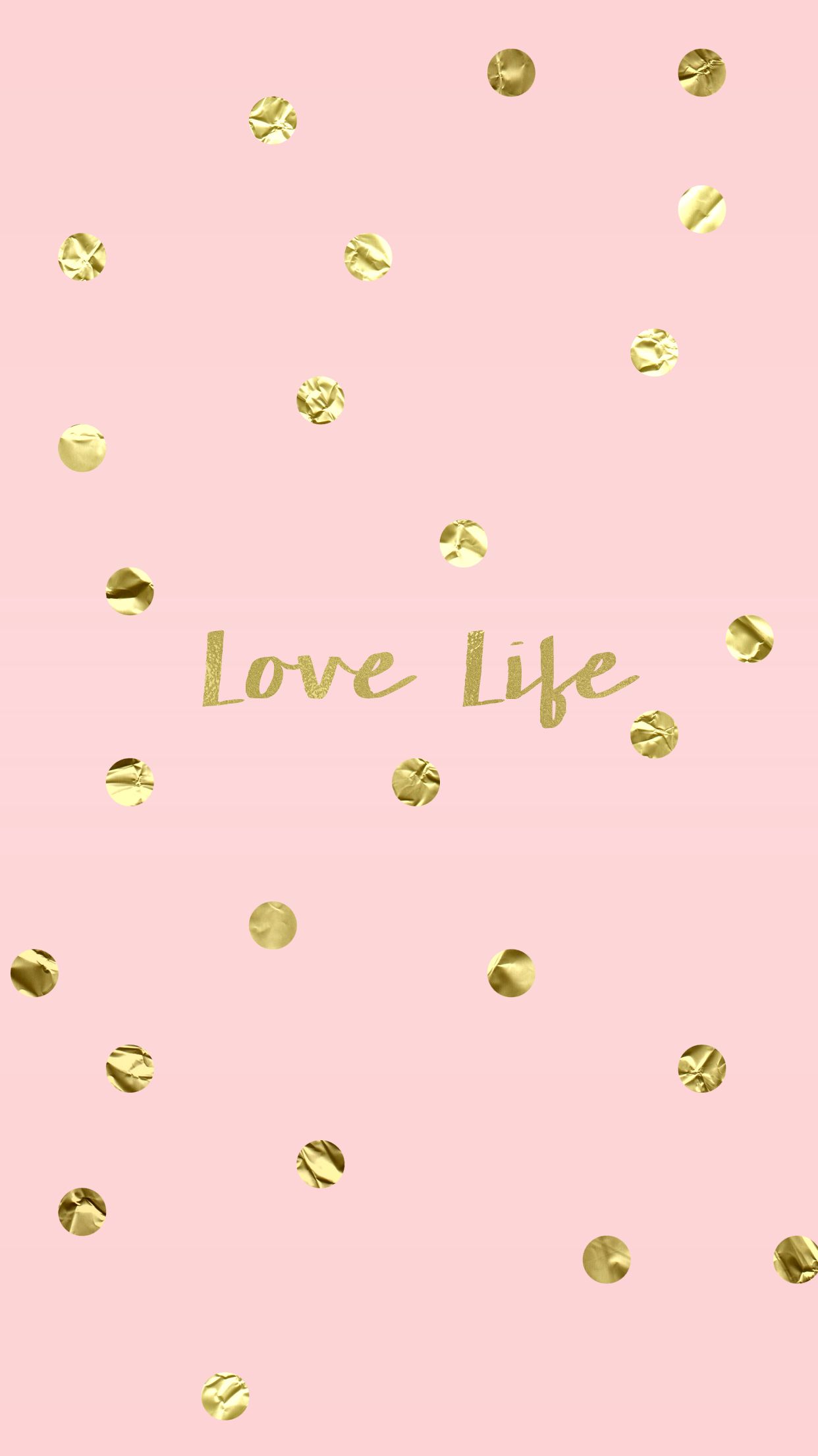 Love Life Blush Pink Gold iPhone Wallpaper Background Wallpapers