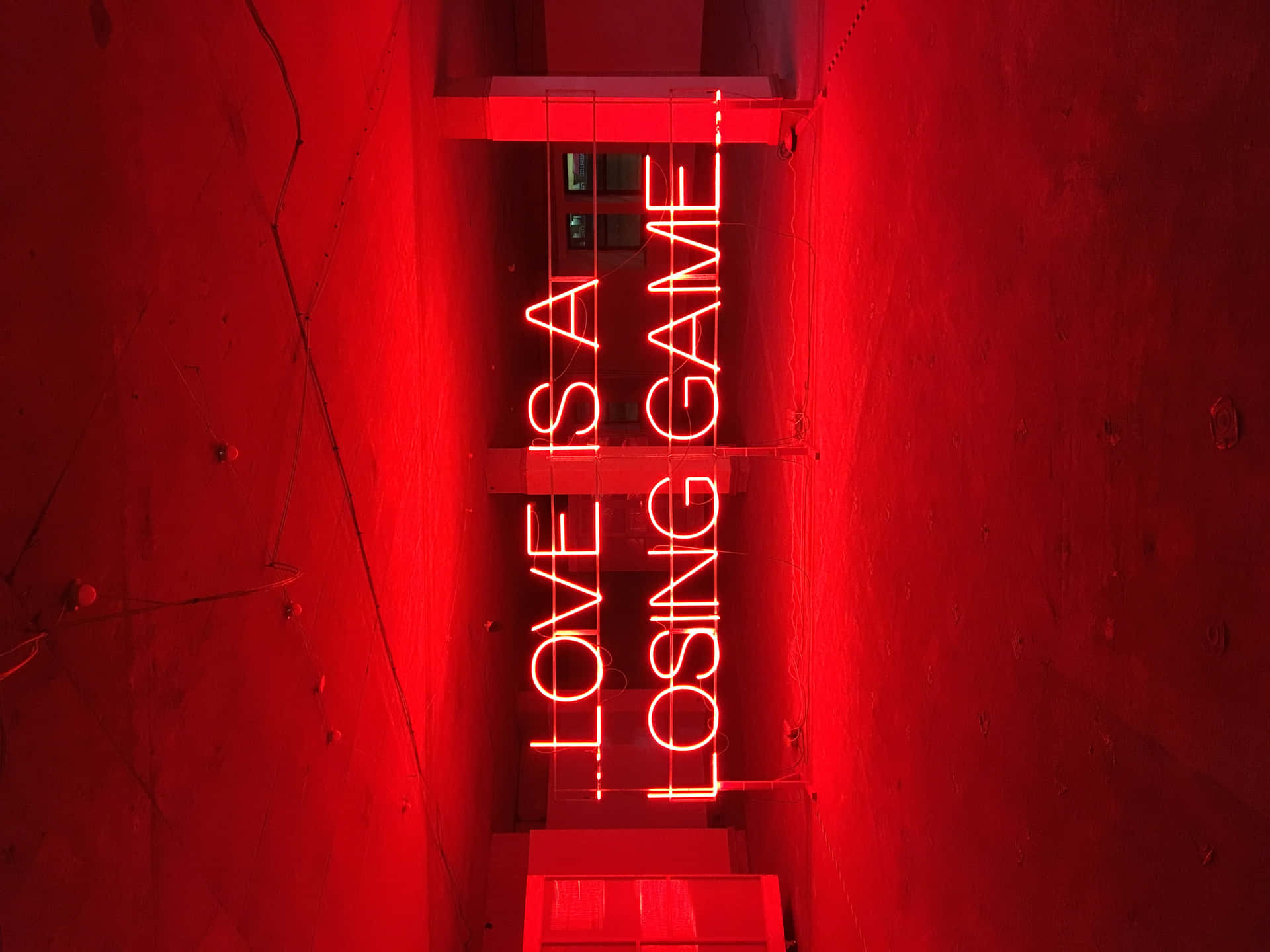 Make Your Landscape Electric With A Neon Red Aesthetic Wallpaper