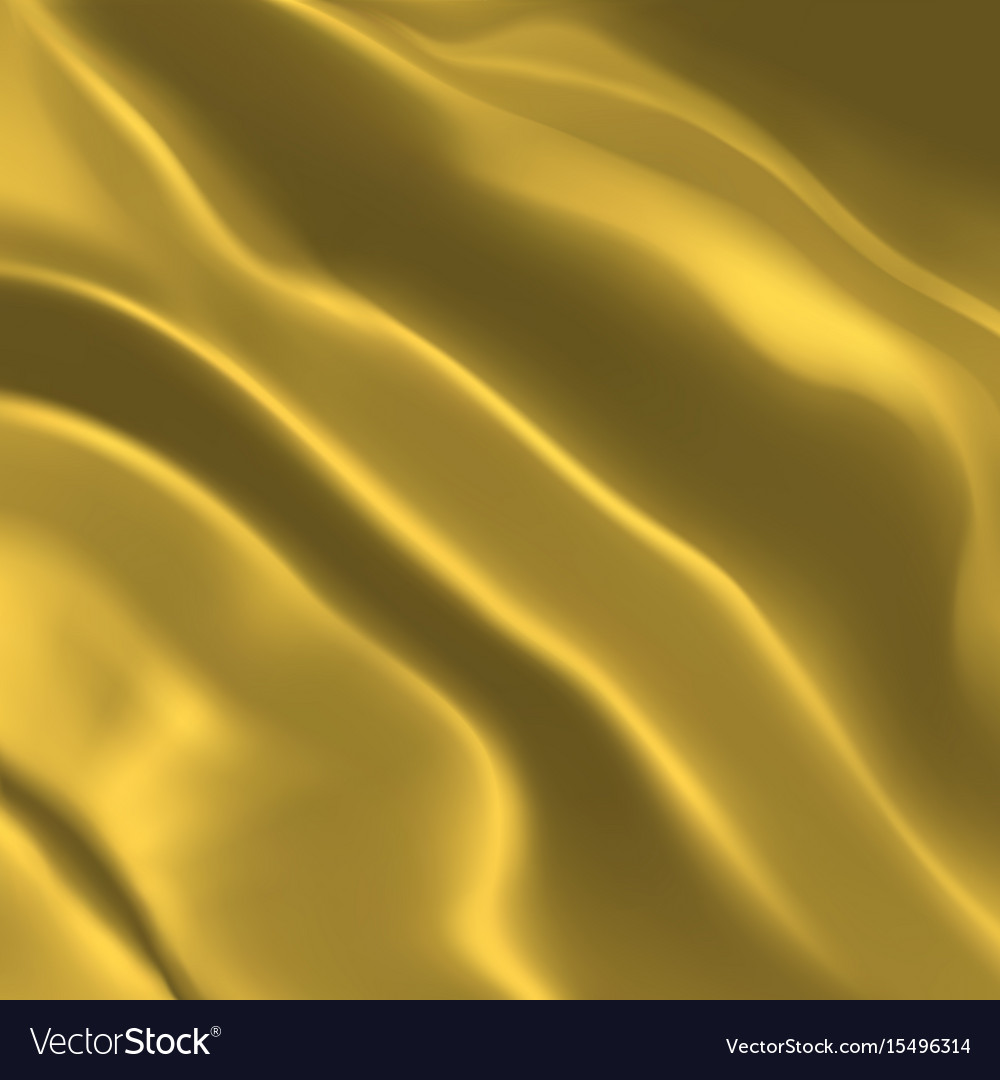 Golden wavy fabric background beautiful gold silk Vector Image