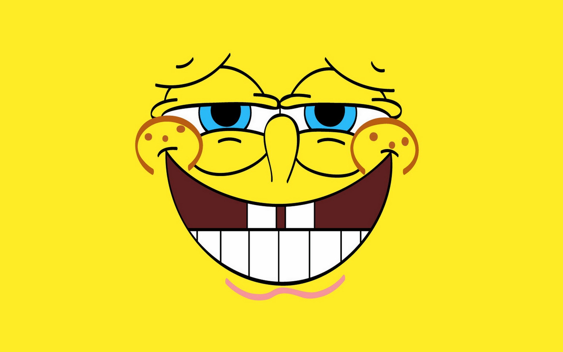 Spongebob Squarepants Smile Cartoon Wallpaper HD Widescreen