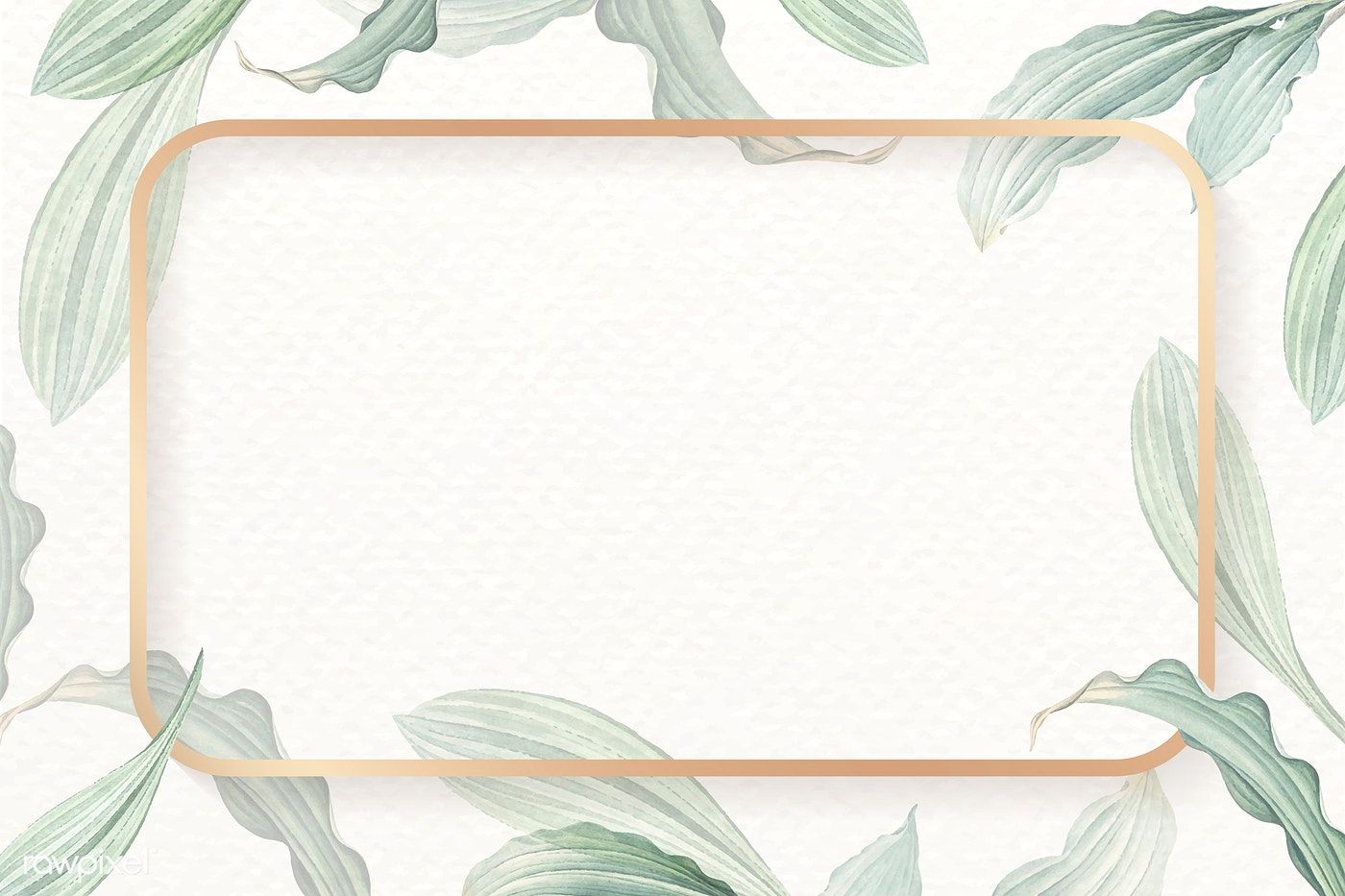 Premium Illustration Of Blank Rectangle Leafy Background