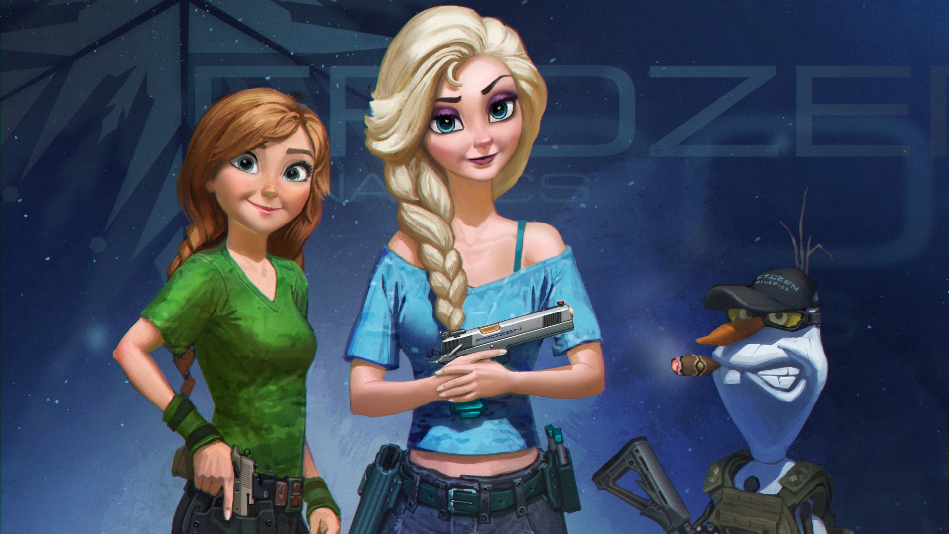HD Wallpepr Frozen Elsa Of Arendelle Agent Gun Art