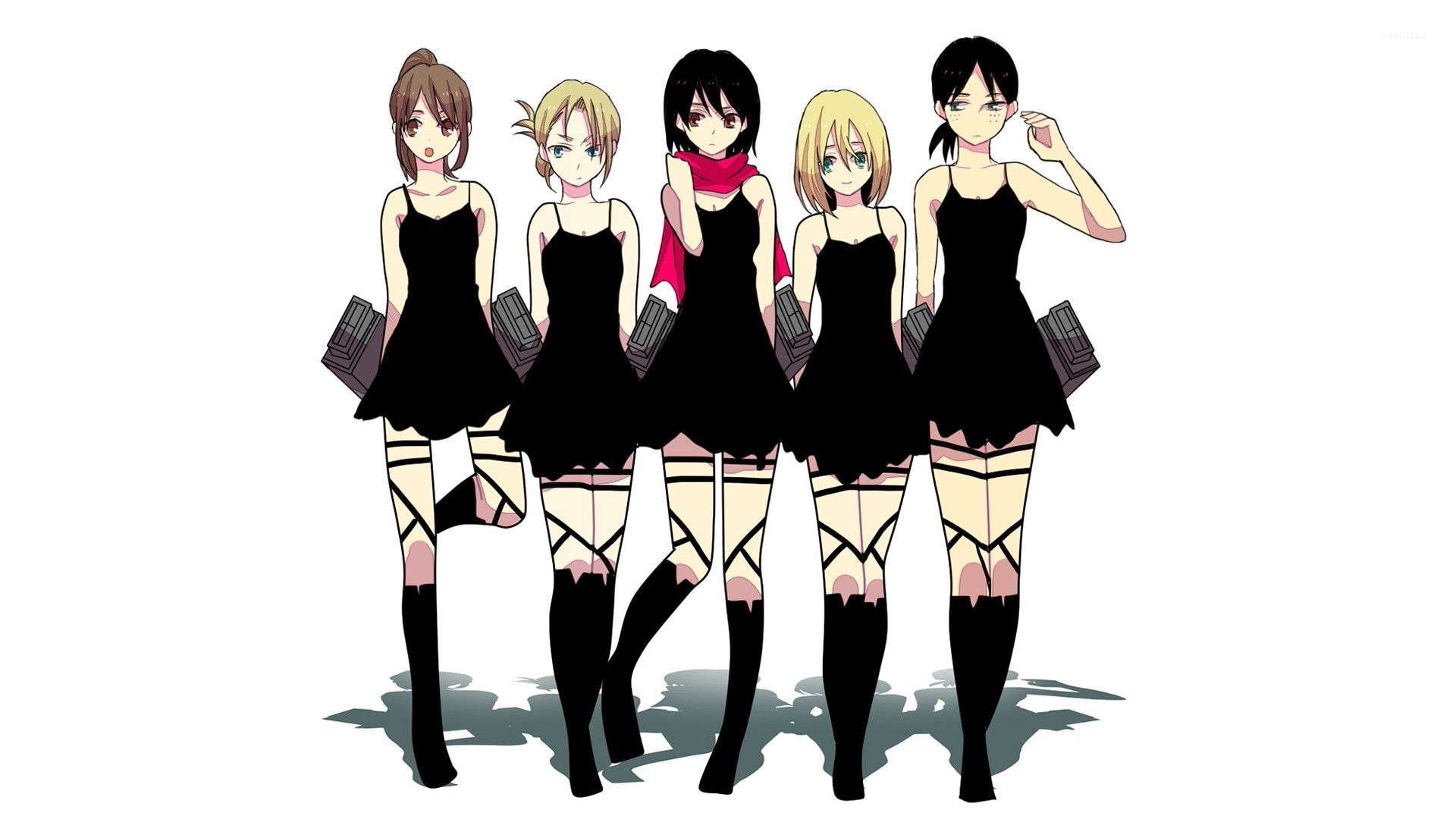 Attack On Titan Female Characters Wallpaper