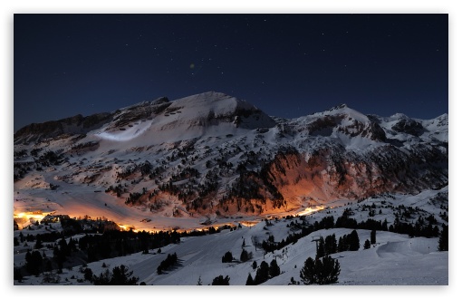 Beautiful Night Winter HD Desktop Wallpaper Widescreen High