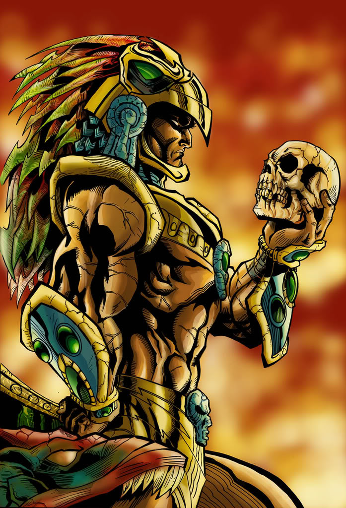 Aztec Warriors Warrior With Skull