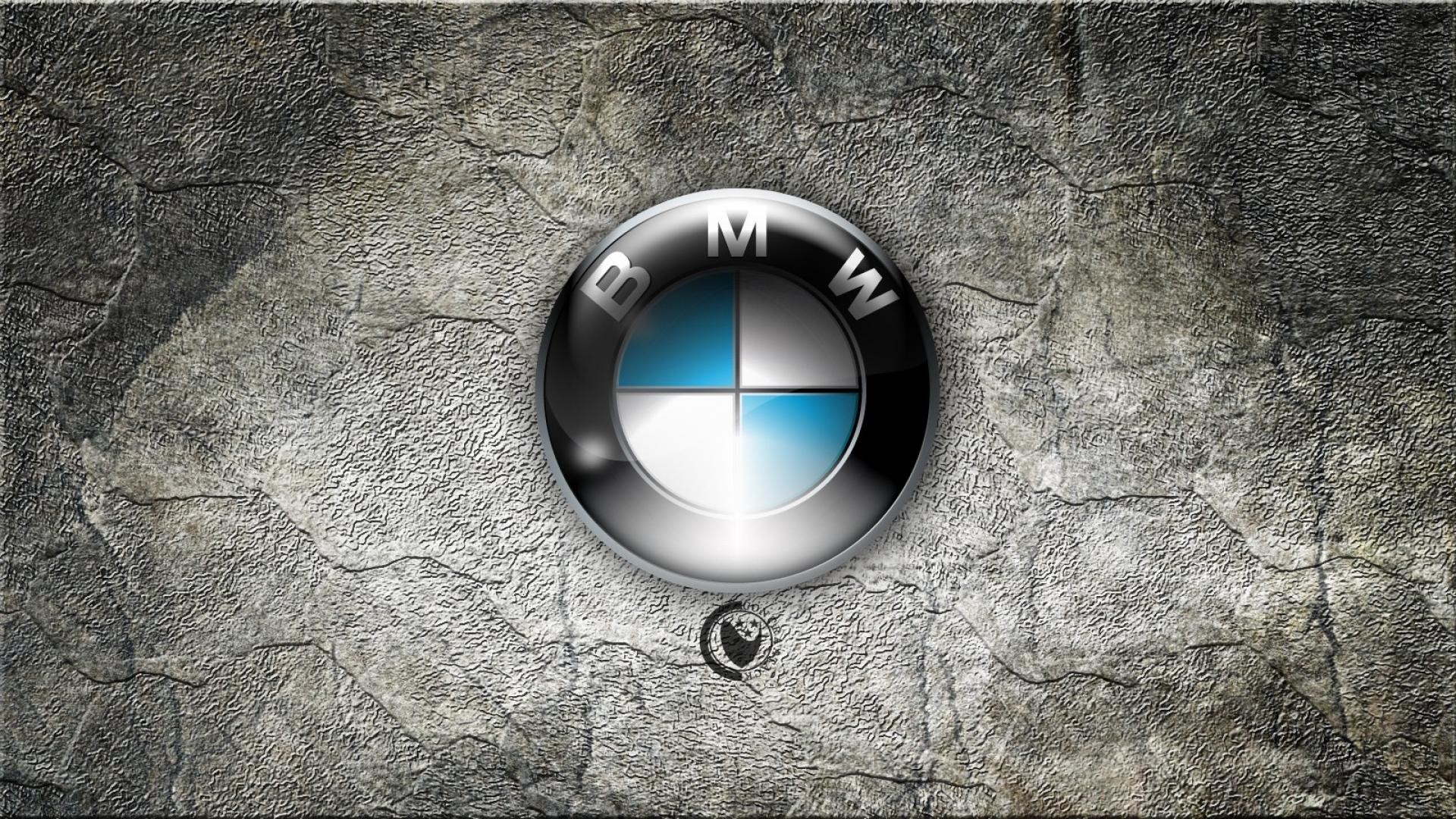 BMW Logo on a Cracked Stone Background