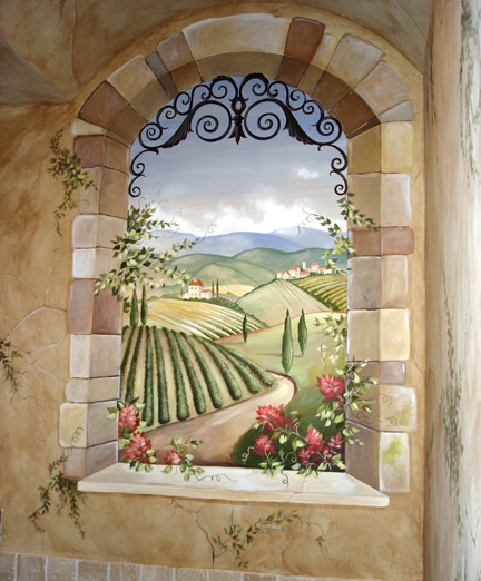 Tuscan Wall Murals Grasscloth Wallpaper