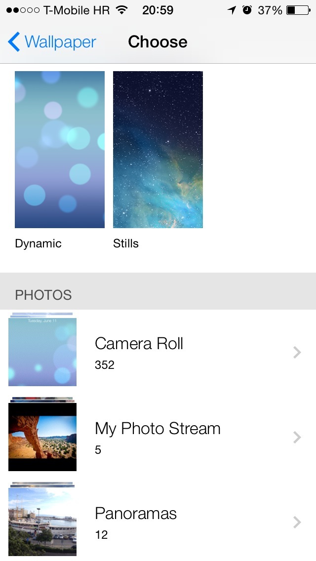 Addition To The Preloaded Static Wallpaper Now Called Stills Ios
