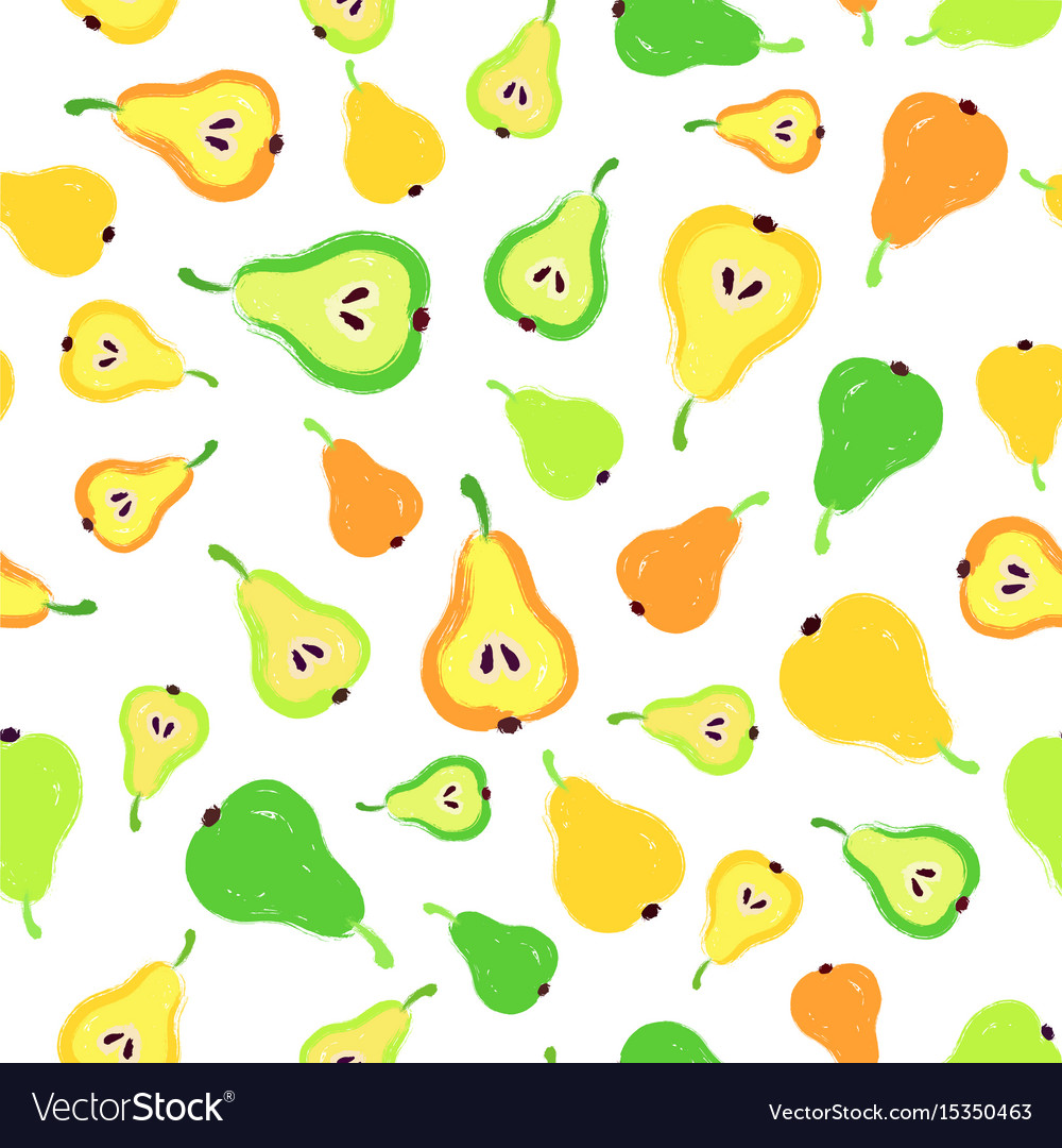 Pear Background Painted Pattern Royalty Vector Image