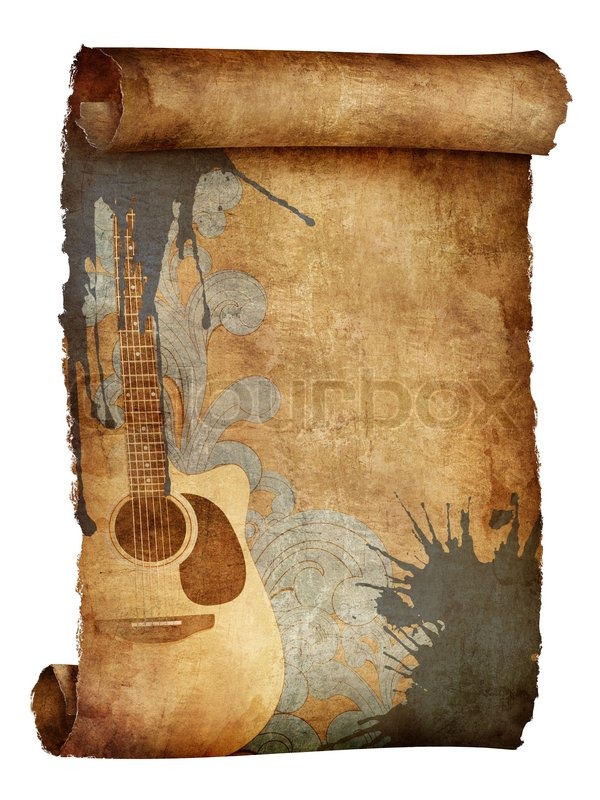 Paper Scroll Wallpaper Of Old Music