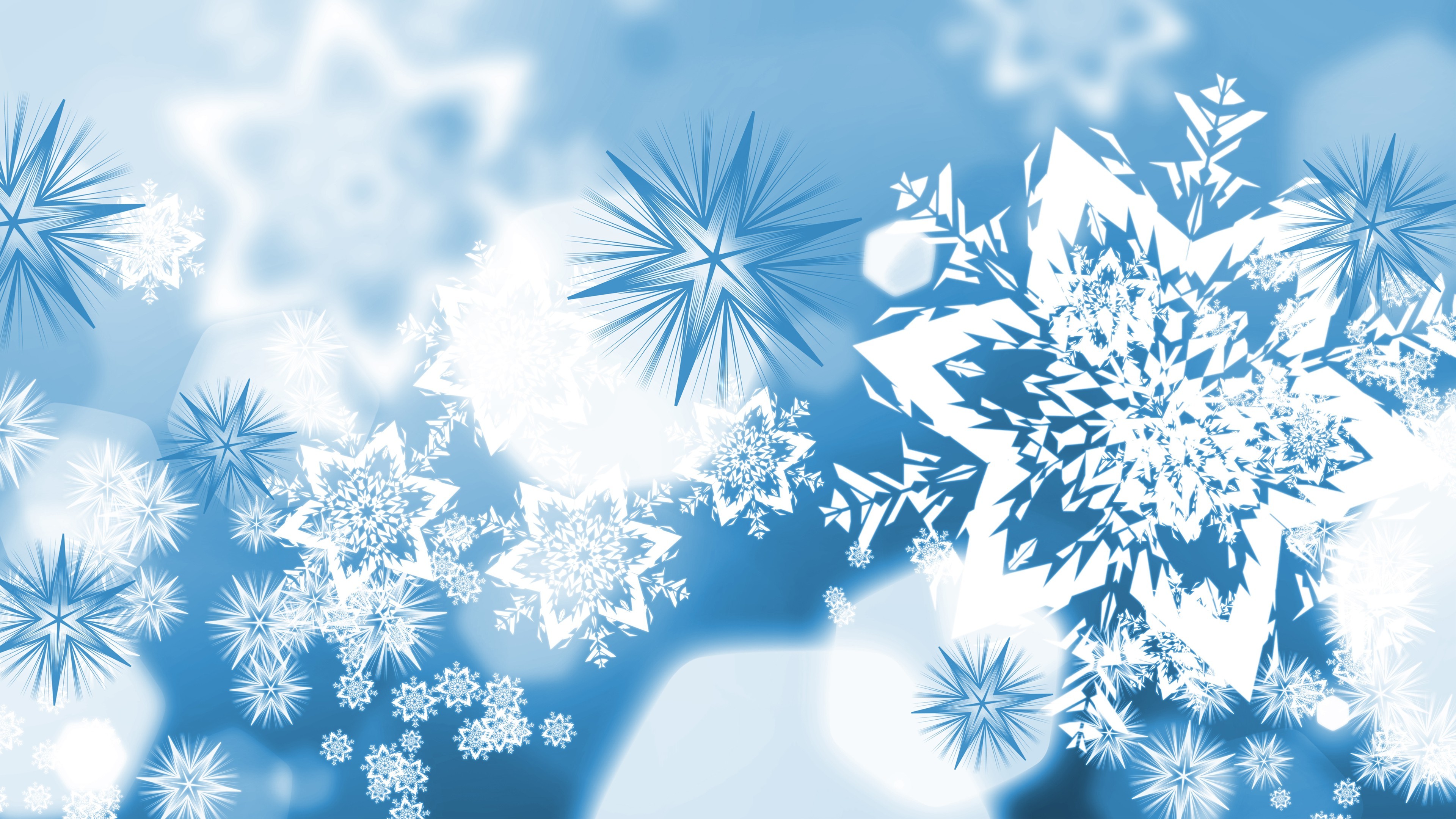 Vectors Blue Winter Snowflakes Wallpaper HD