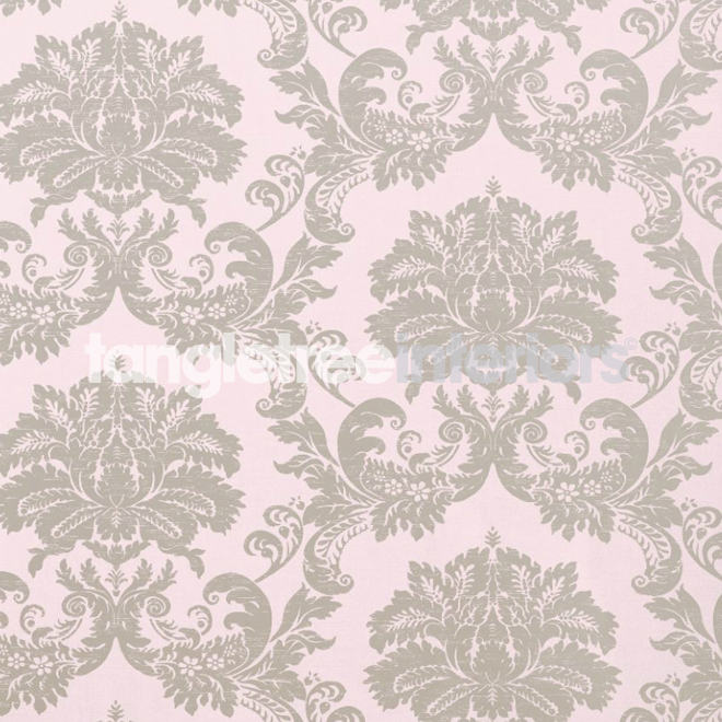 Pink And Silver Damask Background Wallpaper