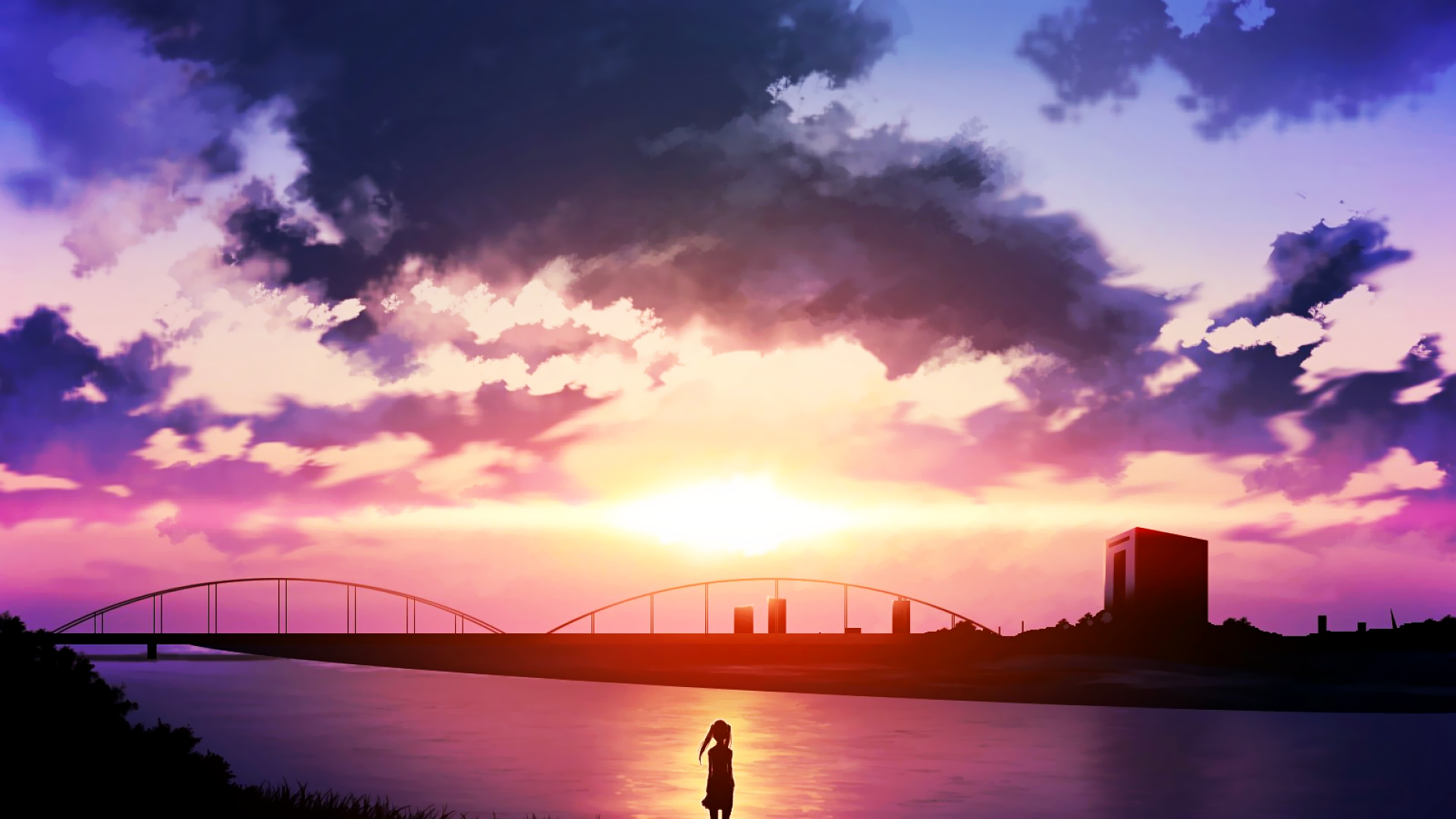 Free download anime Sunset River Sky Clouds Wallpapers HD Desktop  [1920x1080] for your Desktop, Mobile & Tablet | Explore 88+ Anime Sky  Wallpapers | Sky Wallpaper, Night Sky Background, Sky Background