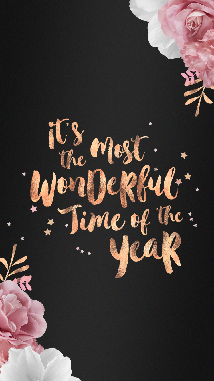Rose Gold Festive Wallpaper Typographies