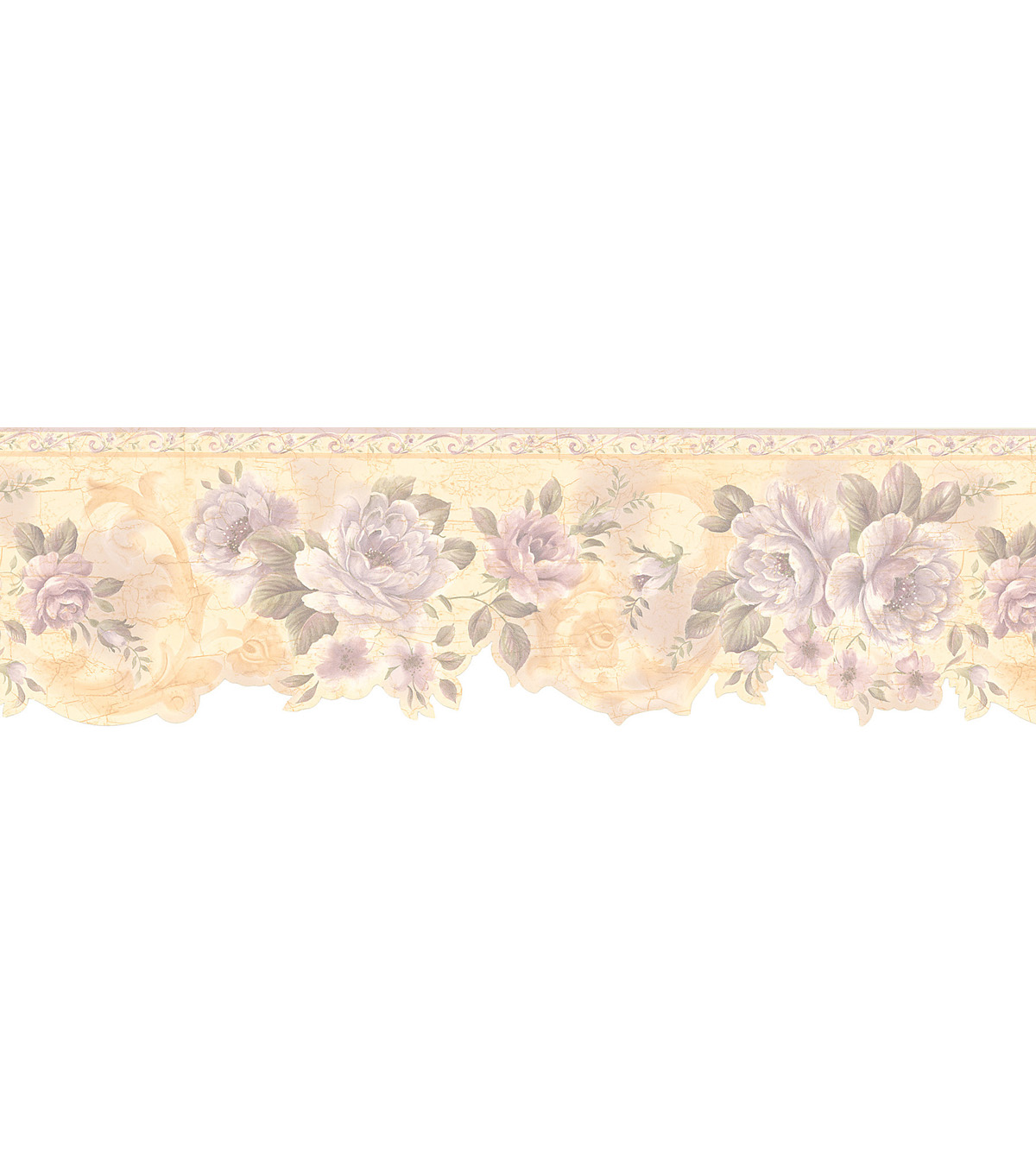 Die Cut Wallpaper Border Cream Sampleflower Scroll