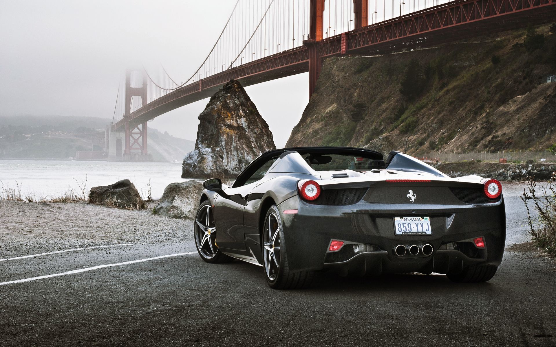 Ferrari Spider Blacked Out HD Wallpaper Background Image