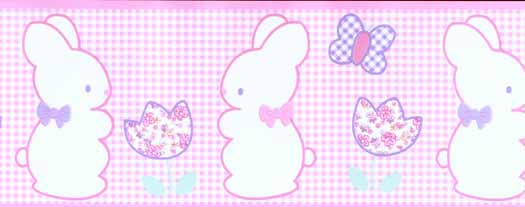 Pink Bunny Nursery Wallpaper Border