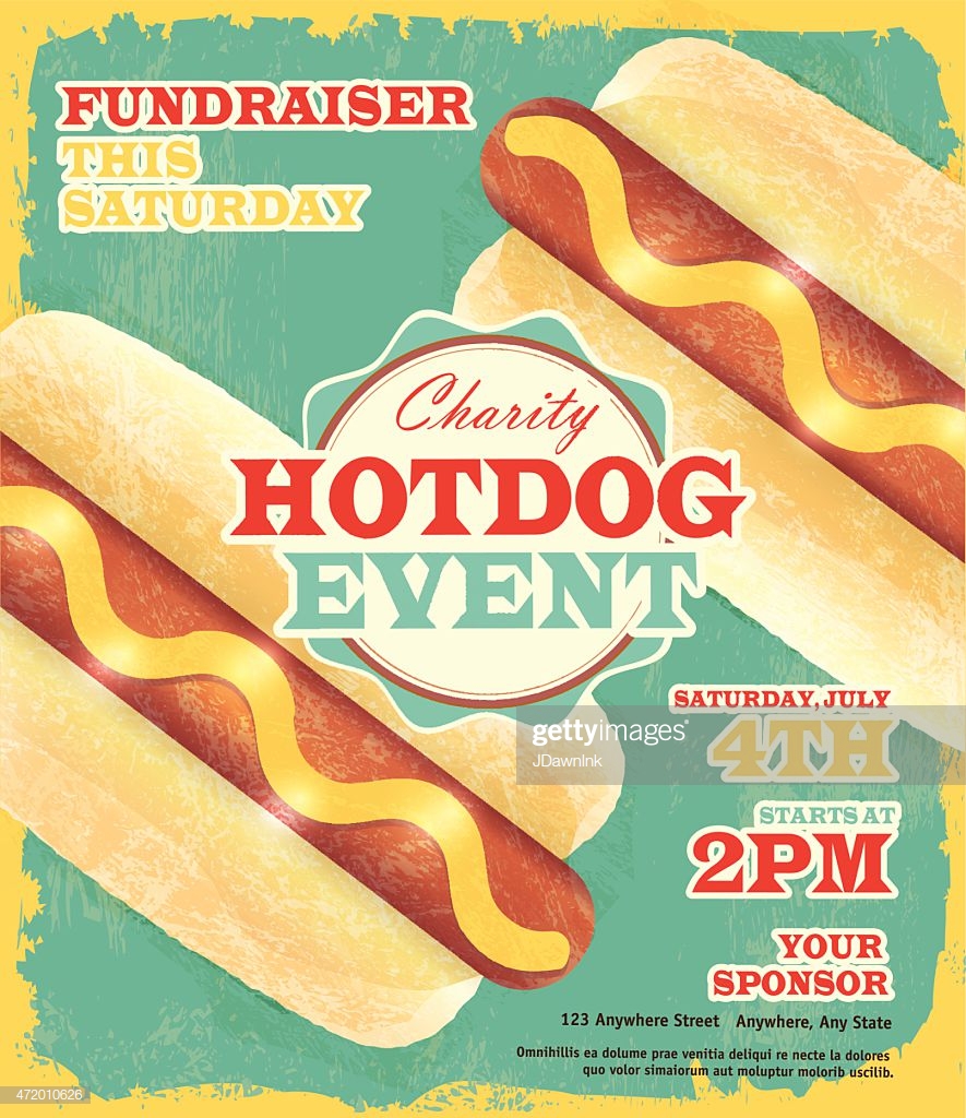 Charity Hotdog Fundraiser Design Template On Retro Revival