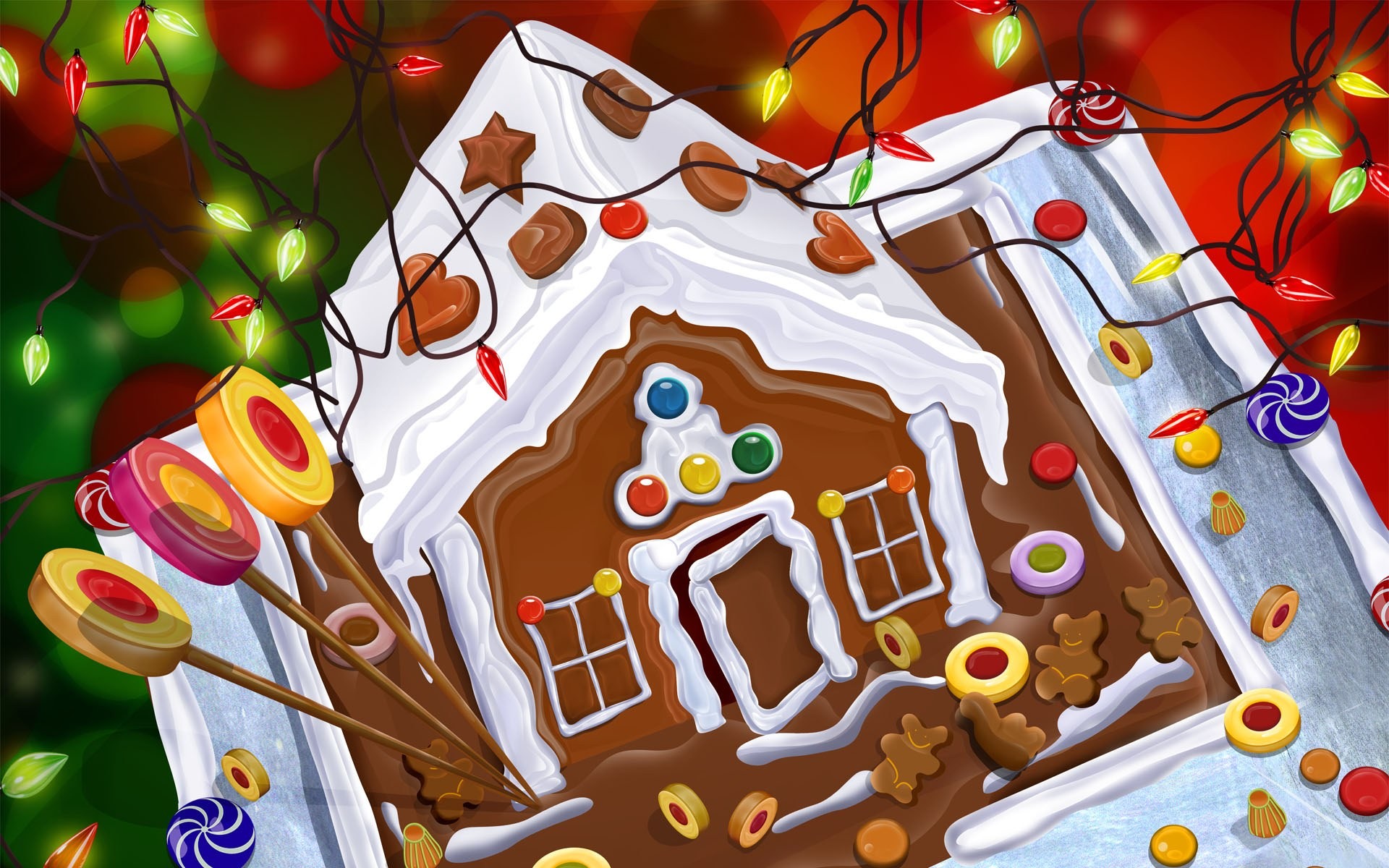 Gingerbread House Desktop Wallpaper