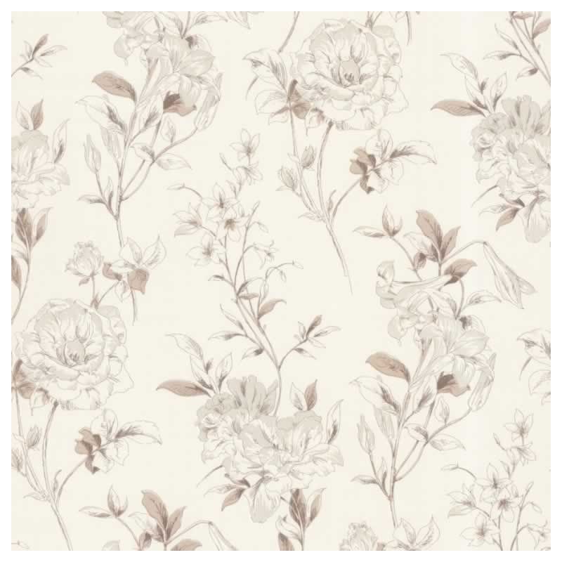 FD67372   Zinc Jolie Floral Flowers Peach Pale Grey Wallpaper
