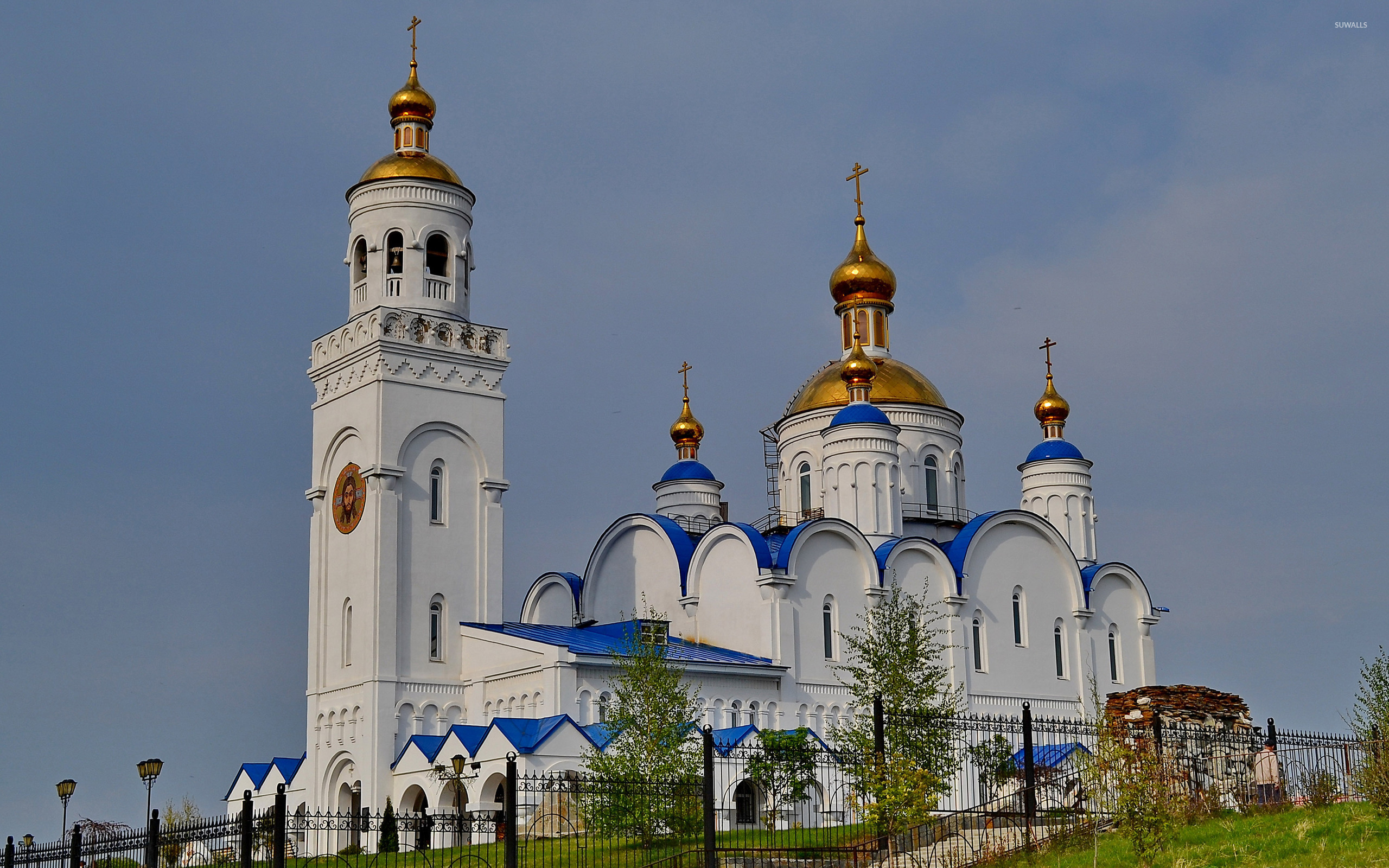 White And Blue Orthodox Church Wallpaper World