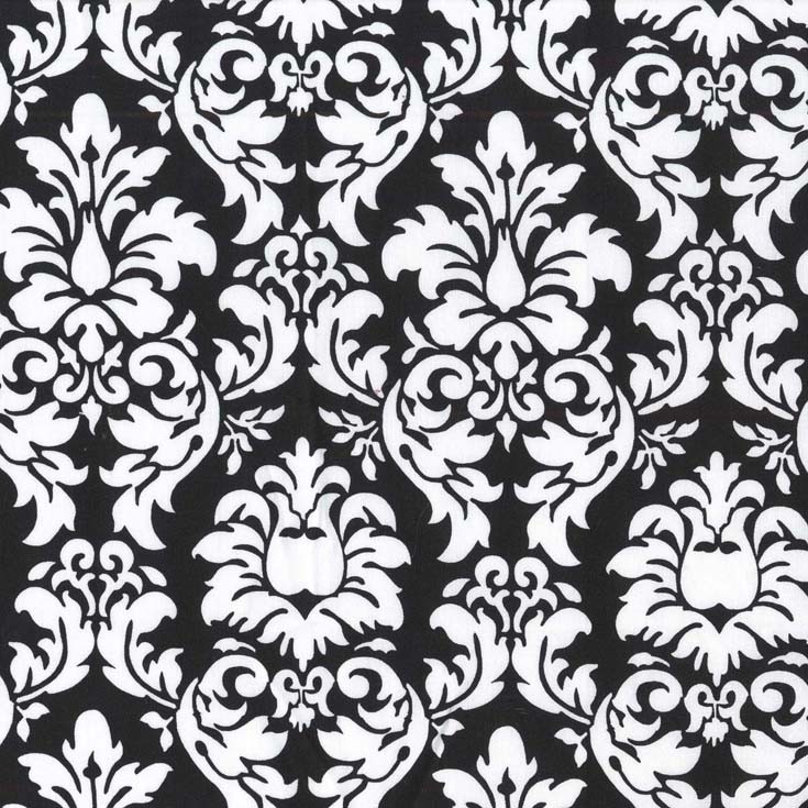 Cx3095 Dandy Damask Wallpaper Black Onyx Ebony And White