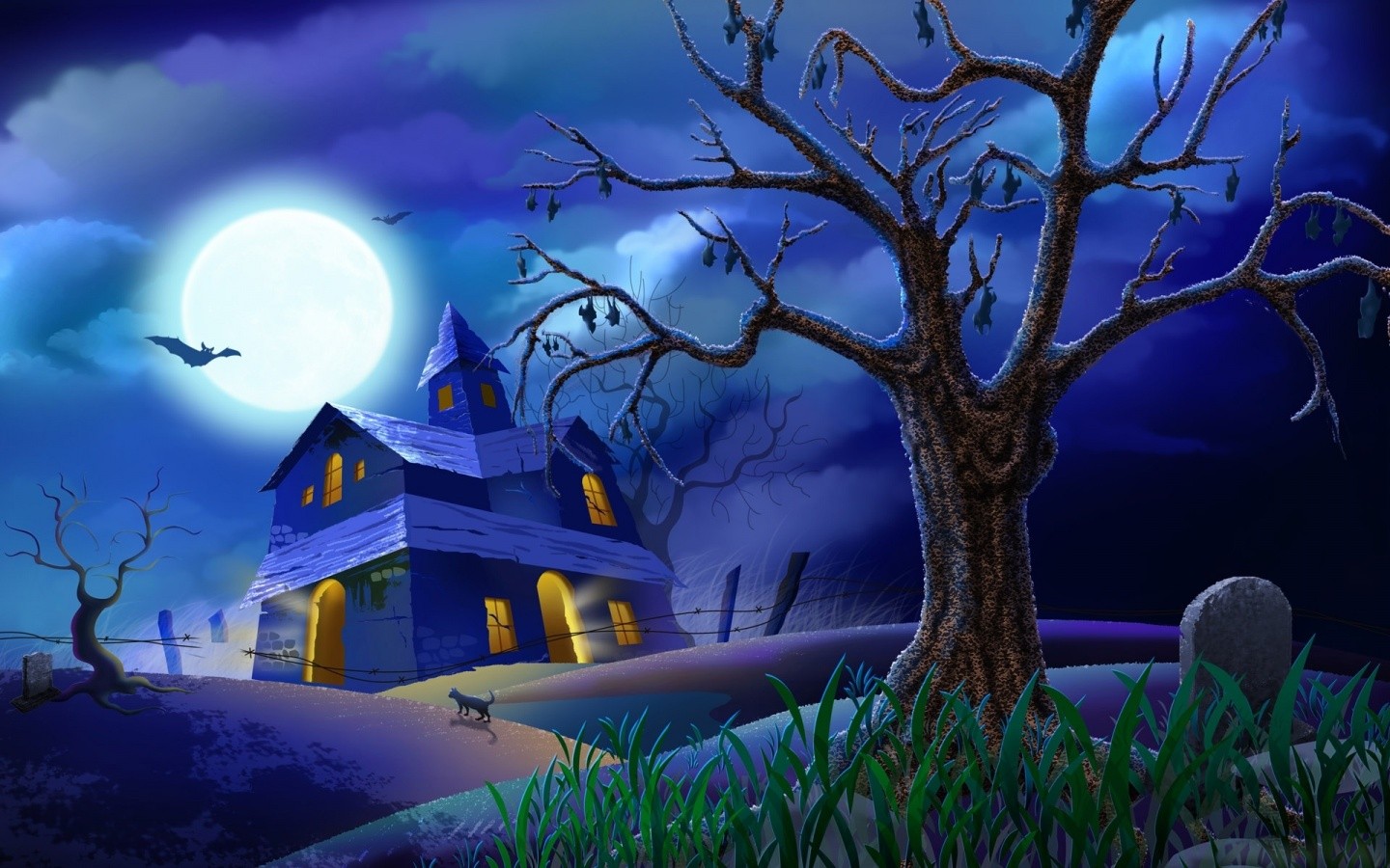 Wallpaper Halloween Scary House HD Wallpaper Animated HD Wallpaper