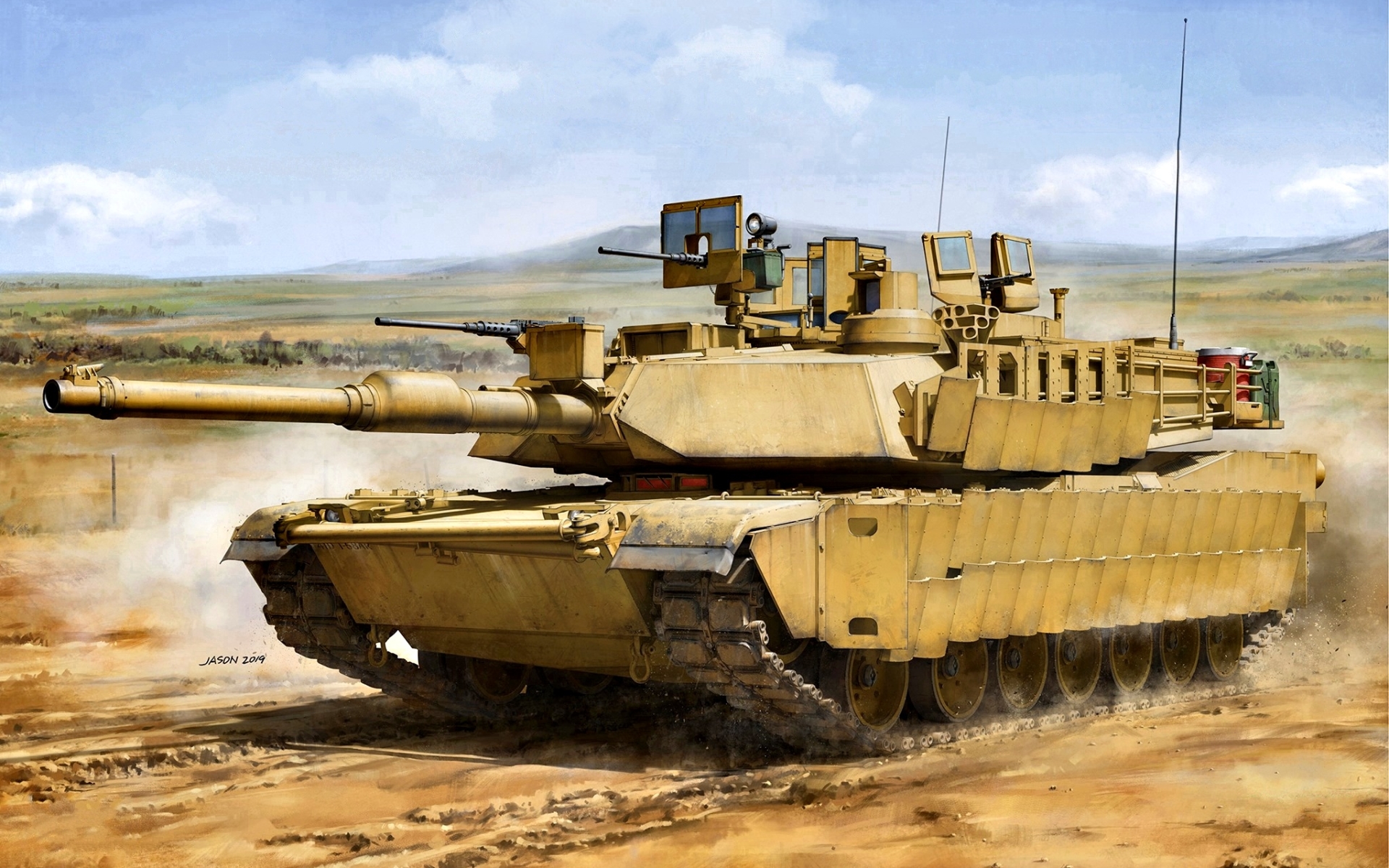 Wallpaper Of Artistic M1 Abrams Tank Background Rye Field
