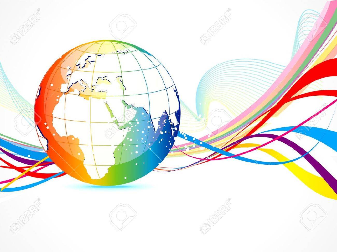 Abstract Colorful Globe Background Vector Illustration Royalty