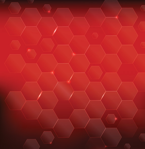 Rich Red Hexagon Pattern Background Vector