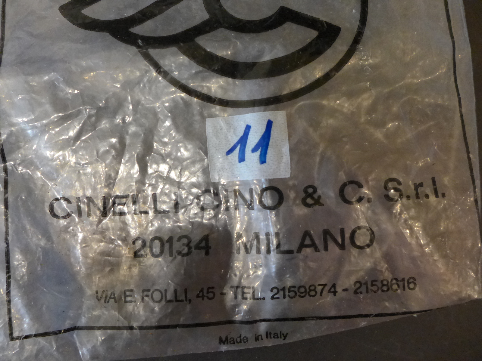 Empty Cinelli Plastic Bag For Stem Modern Logo But Old Fair Condition