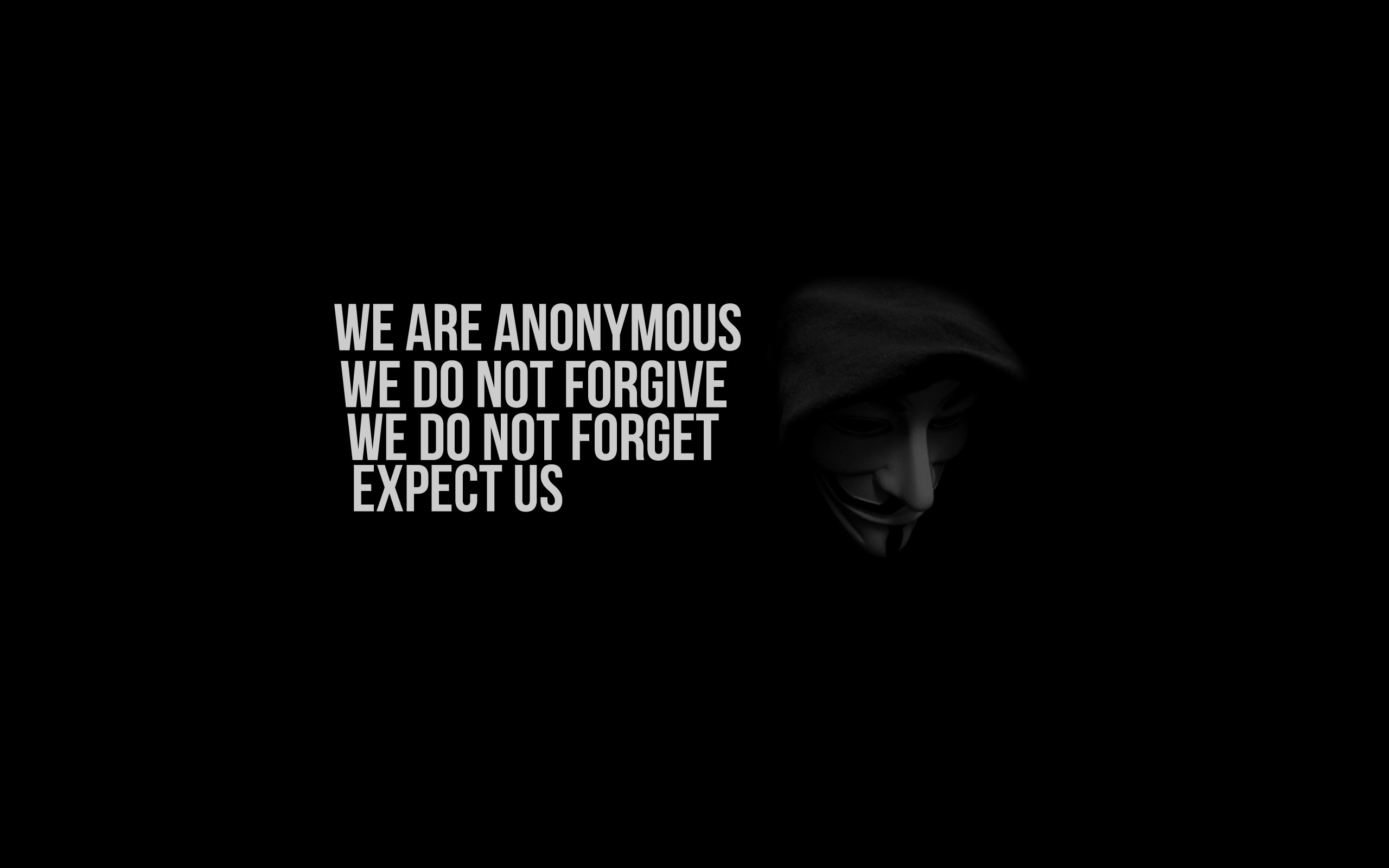  fawkes v for vendetta hoodie we are legion expect us Art HD Wallpaper 2560x1600