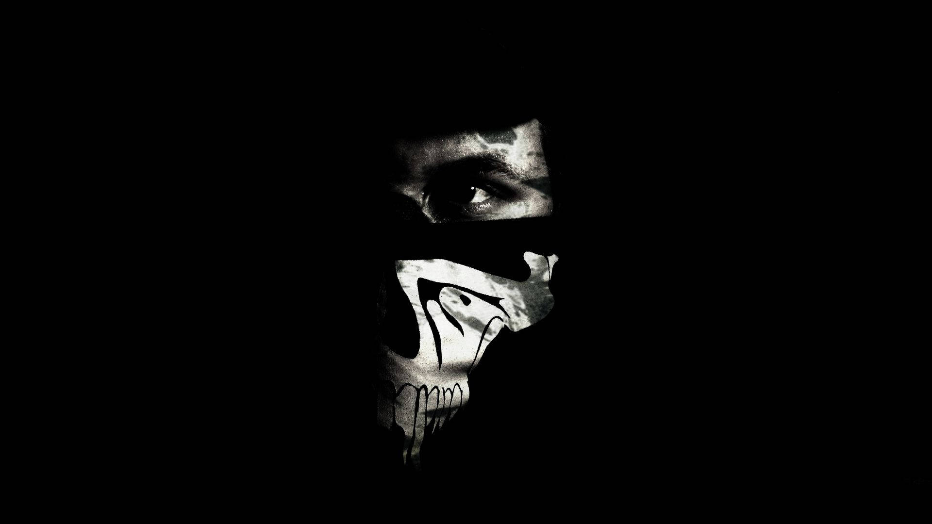 Cool 3d Ghost Mask In Black 0xkmutkzjeddjazj Wallpaper