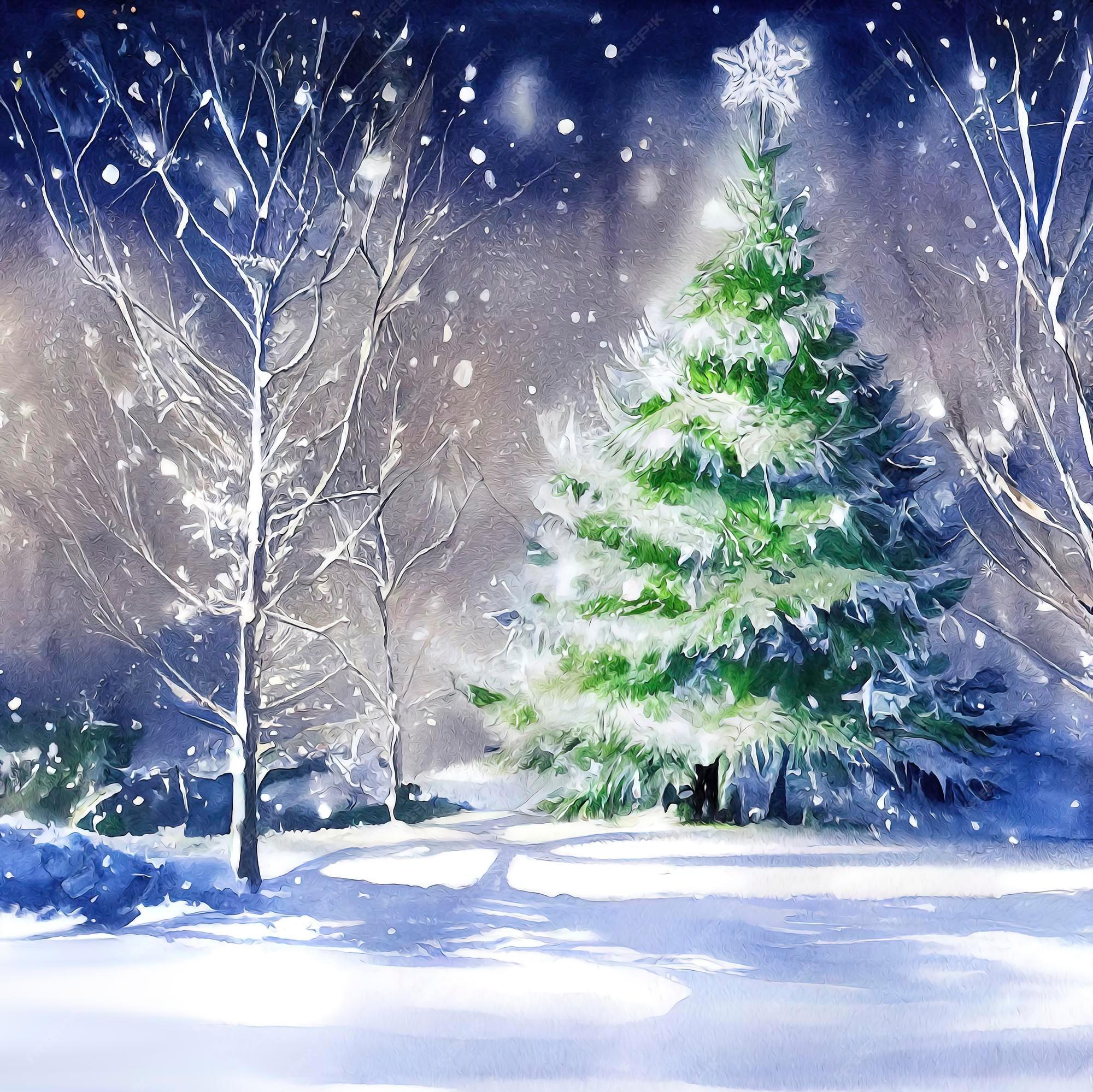 Premium Photo Christmas Landscape Wallpaper Beautiful Winter