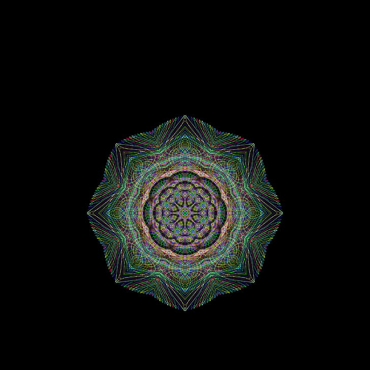 HD Wallpaper Mandala Patterns Line Art Prismatic Chromatic