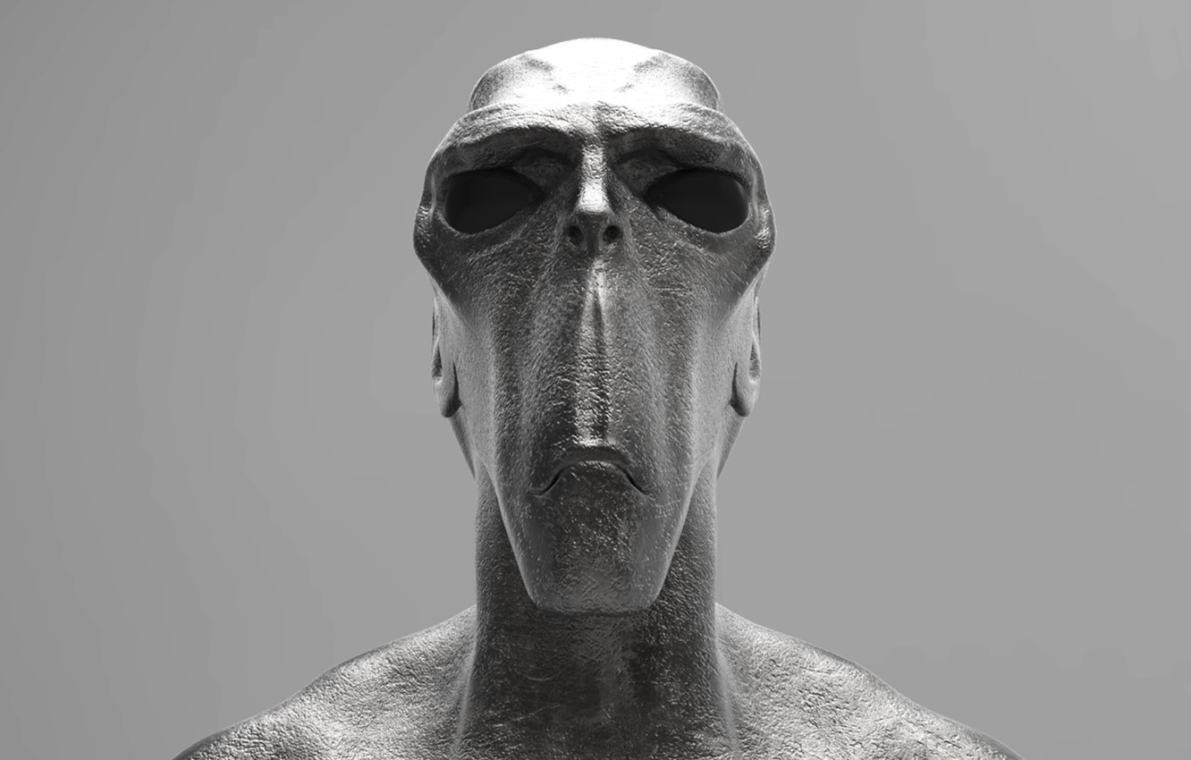 Wallpaper Statue Sculpture Alien Head Humanoid Image For