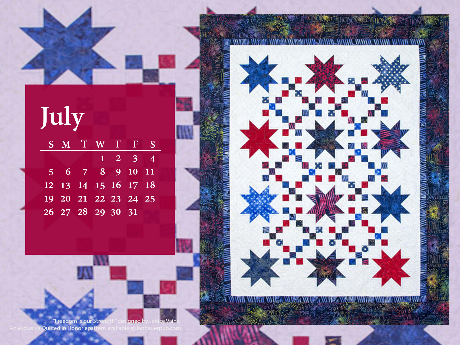 Quilt Calendar Puter Wallpaper July Books Beyond