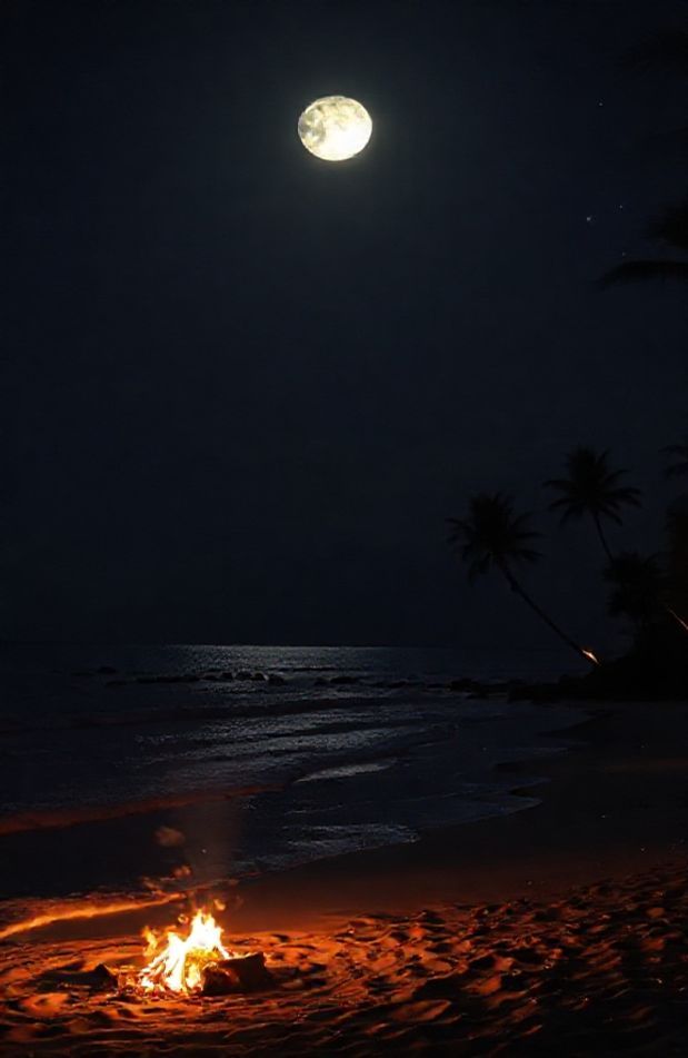 Beach Night Hd Wallpaper