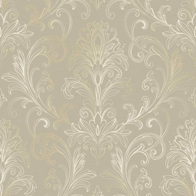Grey White Br6265 Linear Damask Wallpaper Traditional
